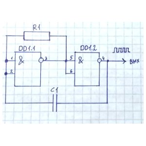 Схема генератора на CD4011BE