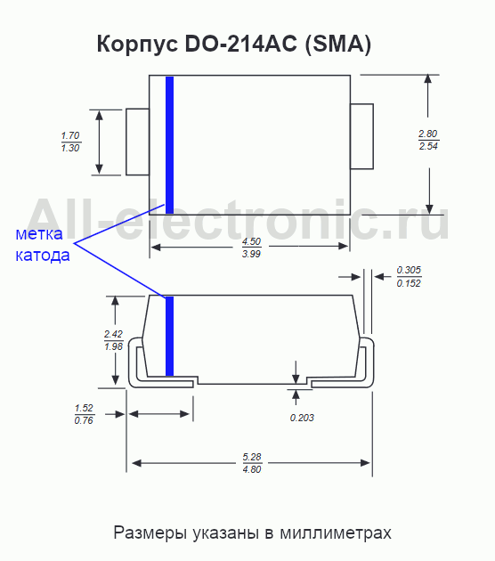 Корпус SMA (DO-214AC)