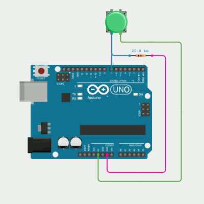 Кнопка с подтягивающим резистором